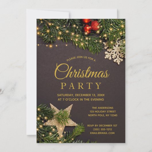 Rustige Winter Holiday verlicht kerstfeest Kaart (Voorkant)