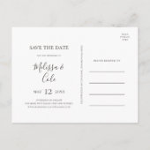 Rustige Winter | Houtskool Save The Date Postcard Uitnodiging Briefkaart (Achterkant)