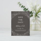 Rustige Winter | Houtskool Save The Date Postcard Uitnodiging Briefkaart (Staand voorkant)