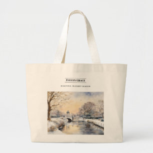 Rustige Winter Kensington Gardens Londen Boodschap Grote Tote Bag