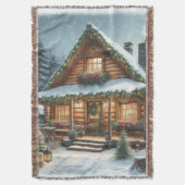 Rustige winter/kerst-sneeuwcabine deken (Voorkant Verticaal)