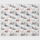 Rustige winter kerstwinter Cabin Gift Cadeaupapier (Vlak)