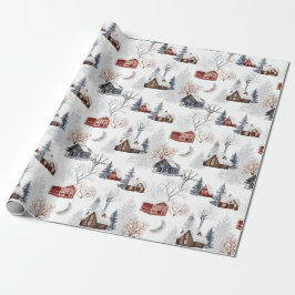 Rustige winter kerstwinter Cabin Gift Cadeaupapier