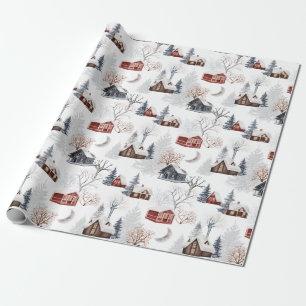 Rustige winter kerstwinter Cabin Gift Cadeaupapier