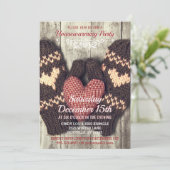 Rustige winter Mittens Housewarming Party Kaart (Staand voorkant)