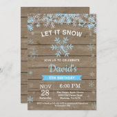 Rustige Winter Snowflake Blue Silver Boy Birthday Kaart (Voorkant / Achterkant)