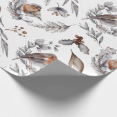  Rustige Winter Sparrow-kerstcadeau Cadeaupapier (Hoek)