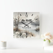 Rustige Winter-thema klok met bijbelvers (Huis)
