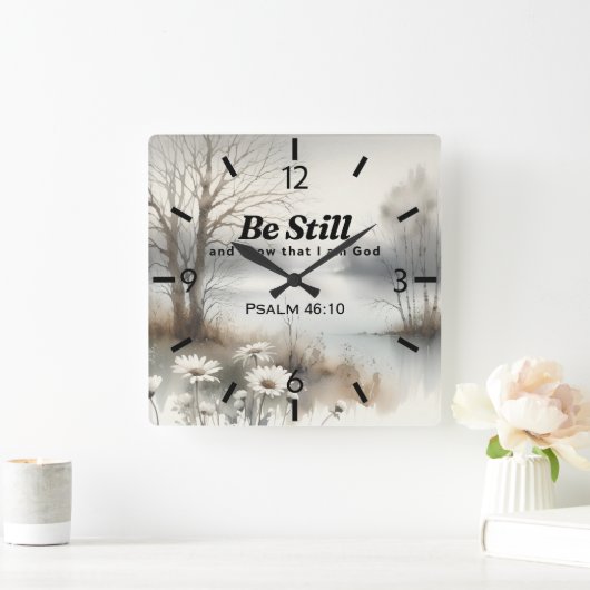 Rustige Winter-thema klok met bijbelvers (Huis)