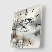 Rustige Winter-thema klok met bijbelvers (Hoek)