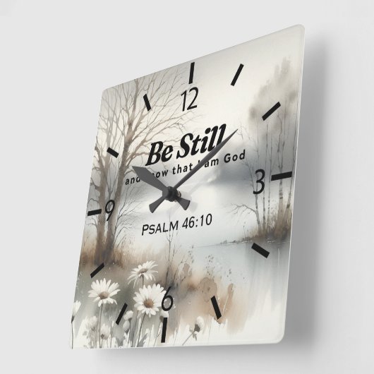 Rustige Winter-thema klok met bijbelvers (Hoek)