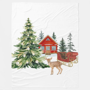 Rustige winter-thuisdecor geïnspireerd door het st fleece deken