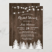 Rustige Winter Vrijgezellenfeest String Light Pine Kaart (Voorkant / Achterkant)