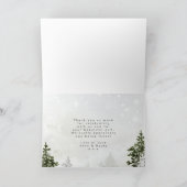 Rustige winterbomen bruiloft bedankt je kaart (Binnen)