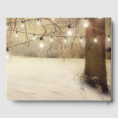Rustige Winterboom Kerstlichten Bruiloft Gastenboek (Achterkant)