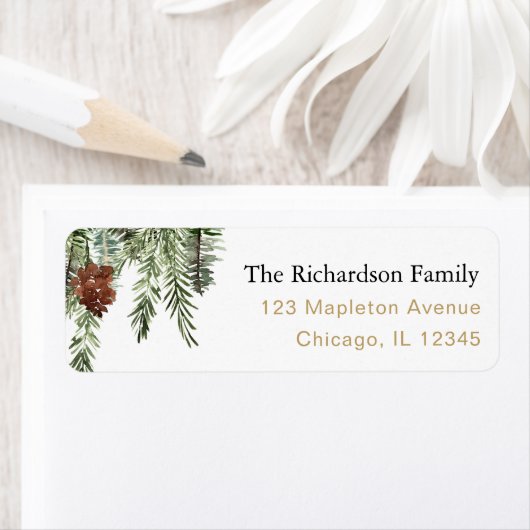 Rustige winterdenbomen etiket (Insitu)