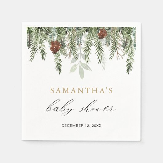 Rustige winterdenboomeikels servet (Voorkant)