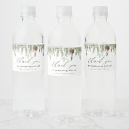 Rustige winterdenboomgaarden Etiket waterflesje