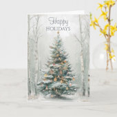 Rustige Winterdennenboom  Kaart (Gele Bloem)