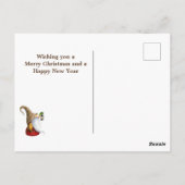 Rustige wintergnoomboom, sneeuw, lichte kerst briefkaart (Achterkant)