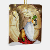 Rustige wintergnoomboom, sneeuw, lichte kerst keramisch ornament (Rechts)