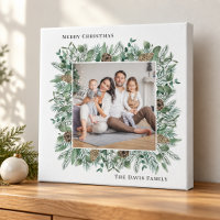 Rustige Wintergroen Merry Christmas Foto