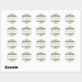 Rustige Wintergroen Merry Christmas Ronde Sticker (Vel)