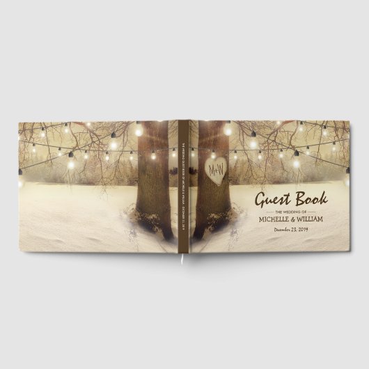 Rustige winterkerstfeest bruiloft gastenboek (Volledig)