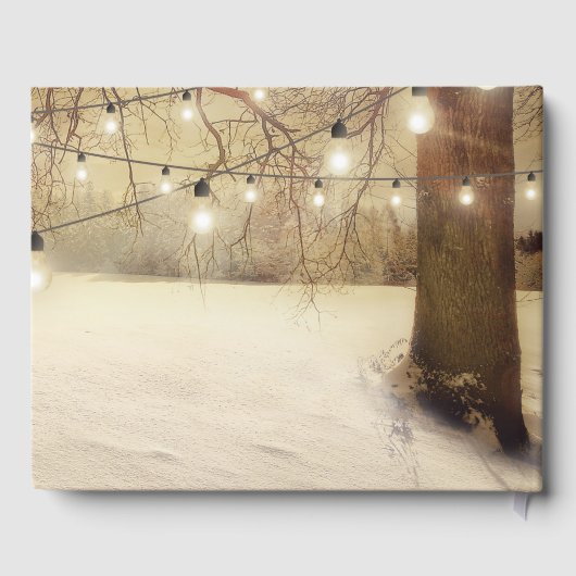 Rustige winterkerstfeest bruiloft gastenboek (Achterkant)