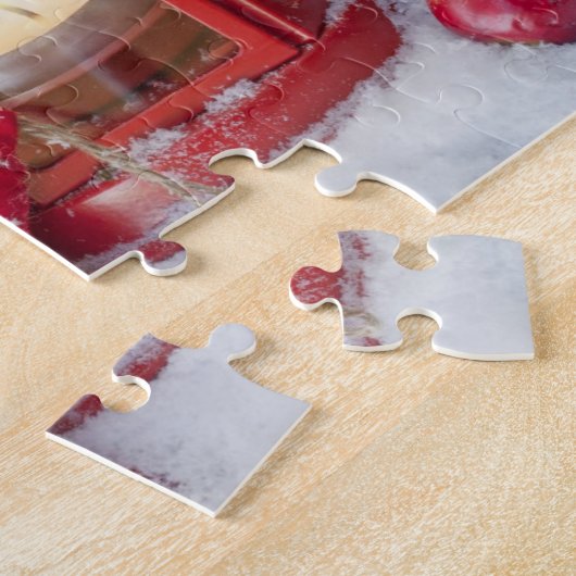 Rustige Winterlantaarns kerstFeestdagen sneeuw Legpuzzel (Zijkant)