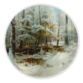 Rustige wintermiddag door William Bliss Baker Keramische Knop (Voorkant)