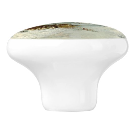 Rustige wintermiddag door William Bliss Baker Keramische Knop (Zijkant)