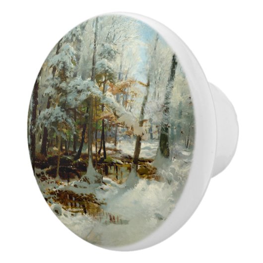 Rustige wintermiddag door William Bliss Baker Keramische Knop (Rechts)