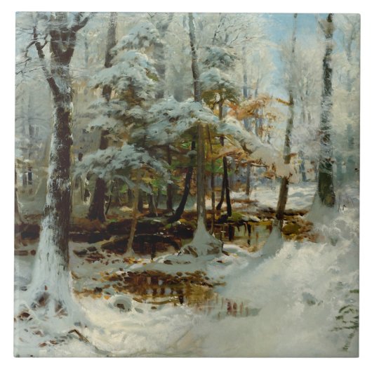 Rustige wintermiddag door William Bliss Baker Tegeltje (Voorkant)