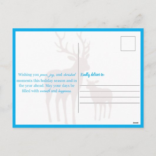 Rustige winternacht rendieren Kerstmis Feestdagenkaart (Achterkant)