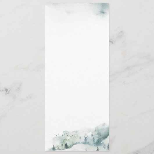 Rustige winterpine - kerstfeest-avondeten menu (Achterkant)