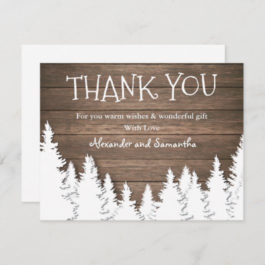 Rustige winterpine met hout - Hartelijk dank (Voorkant / Achterkant)