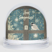 Rustige winterschoudersterren, sneeuwvlokken, voge sneeuwbol (Voorkant)