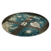 Rustige winterschoudersterren, sneeuwvlokken, voge snijplank (Hoek)