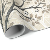 Rustige winterse bosscène met witte wolven cadeaupapier (Rol Hoek)