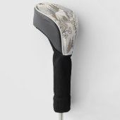 Rustige winterse bosscène met witte wolven golfheadcover (Schuin)