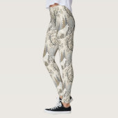 Rustige winterse bosscène met witte wolven leggings (Links)