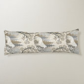 Rustige winterse bosscène met witte wolven lichaamskussen (Achterkant)