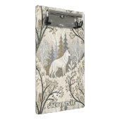 Rustige winterse bosscène met witte wolven mini klembord (Schuin)