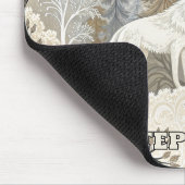 Rustige winterse bosscène met witte wolven muismat (Hoek)