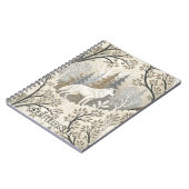 Rustige winterse bosscène met witte wolven notitieboek (Linkerzijde)