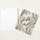 Rustige winterse bosscène met witte wolven planner (Display)