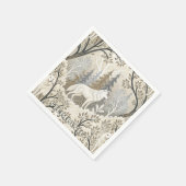 Rustige winterse bosscène met witte wolven servet (Hoek)