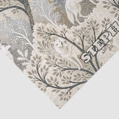 Rustige winterse bosscène met witte wolven tissuepapier (Detail)