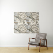 Rustige winterse bosscène met witte wolven wandkleed (In Situ (horizontaal))